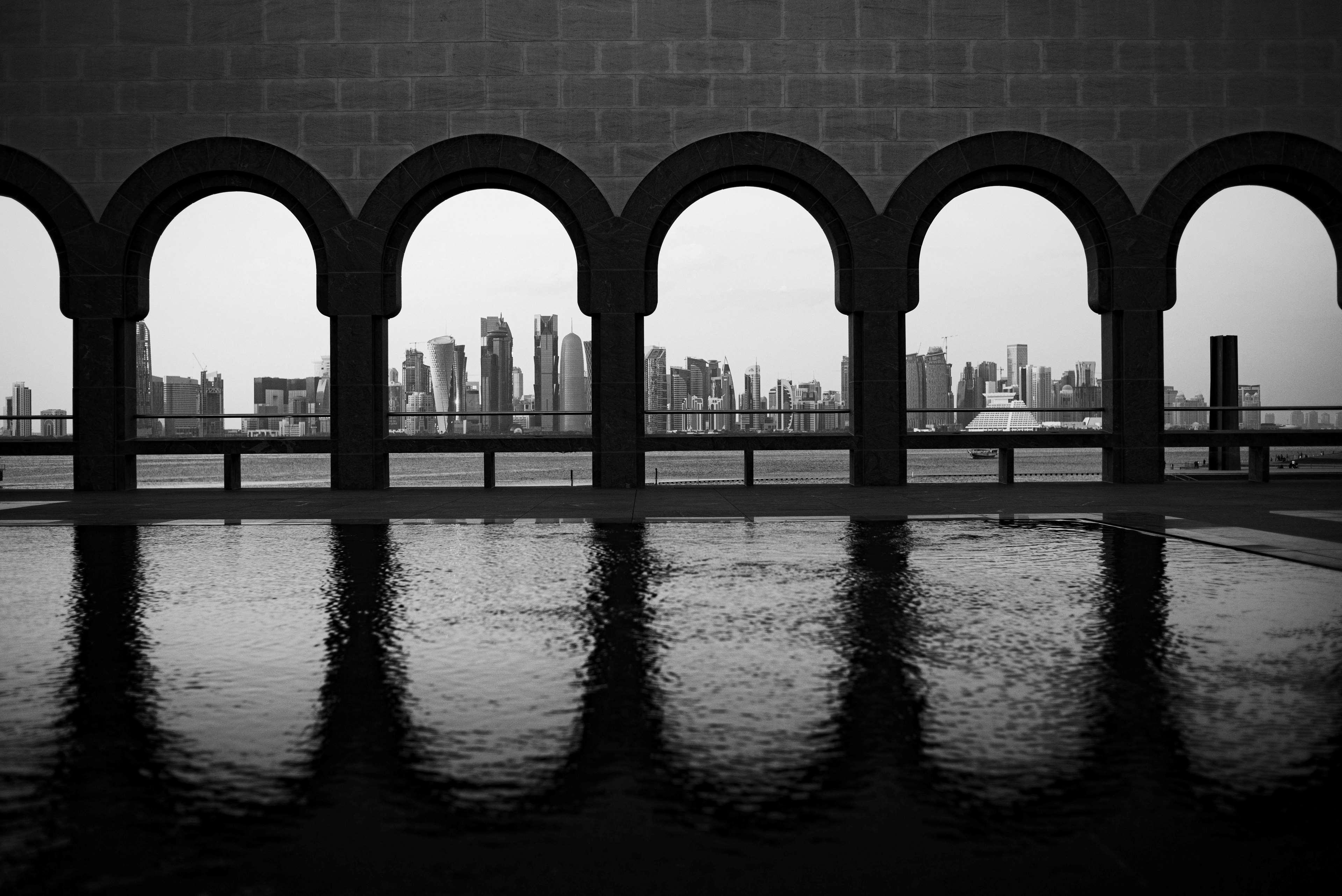 بارك حياة الدوحة المظهر الخارجي الصورة View of the skyline from the mosque